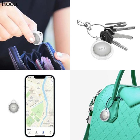 Розумний брелок для пошуку Hoco DI29 Plus, GPS-трекер, білий, AirTag, #6942007613590 Прев'ю 3