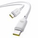 USB кабель Baseus Silky, 2xUSB тип-C, 200 см, 100 Вт, белый, силиконовый, #P10377704213-01 Превью 2