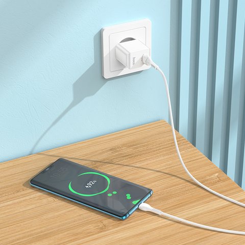 Mains Charger Hoco C98A, (18 W, Quick Charge, white, 1 output) #6931474766854 Preview 2