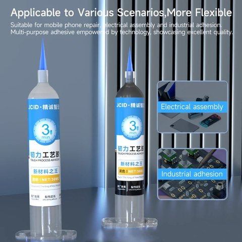 Adhesivo JCID TP-030T, poliuretano, transparente, para pegar tapas traseras, para marcos de pantalla, de secado instantáneo, 30 ml Vista previa  2