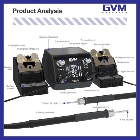 Soldering Station GVM T210D, (digital, 60 W) Preview 7