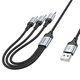 USB Cable Hoco X102, (USB type-A, USB type C, micro USB type-B, Lightning, 100 cm, 2.4 A, black, nylon braided, 3 in 1) #5942007608794 Preview 1