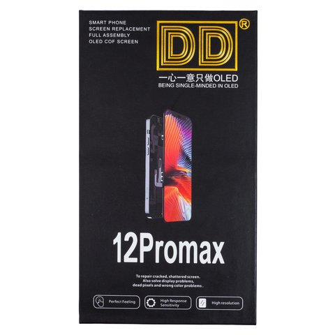 Дисплей для iPhone 12 Pro Max, черный, с рамкой, HC, без микросхемы, (OLED), DD-OLED Превью 1