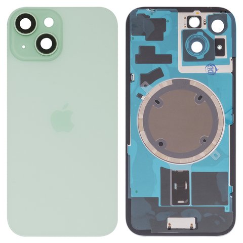 Задняя панель корпуса для iPhone 15, зеленая, со стеклом камеры, HC Превью 1