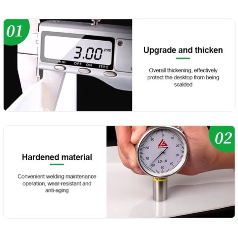 Alfombrilla aislante RELIFE RL-170B, de silicona, 230 mm, 350 mm, 500 °C Vista previa  4