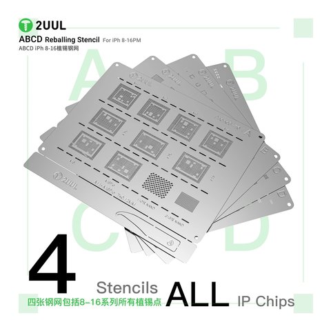 Plantilla BGA 2UUL BG01, 4 pz., iphone 8-16 series Vista previa  1