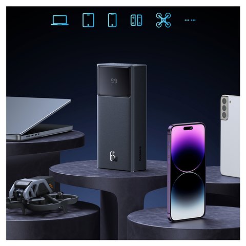Power bank Baseus Star-Lord Digital, 30000 мАг, 65 Вт, чорний, Power Delivery (PD), #P10022908113-00 Прев'ю 3