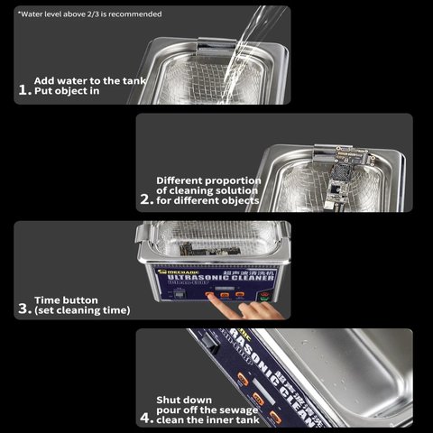 Ультразвуковая ванна Mechanic iClean-E08P, 0,8 л, 50 Вт Превью 2