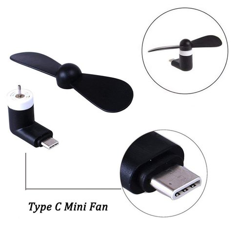 Вентилятор Mini, белый, мобильный, USB тип-C Превью 4