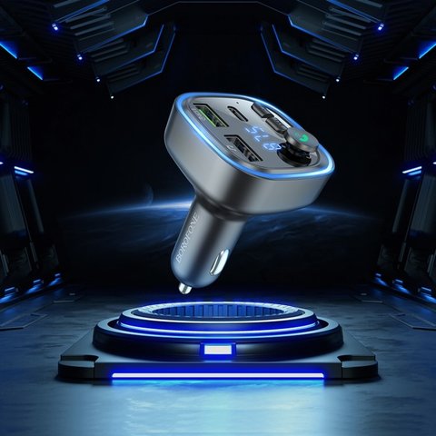 FM-трансмітер Borofone BC48, чорний, з дисплеєм, USB тип-C, USB тип-A, 3 порта, 18 Вт, Quick Charge, USB/ TF card/ bluetooth, #6941991104039 Прев'ю 3