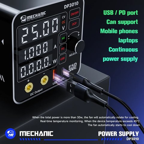 Лабораторный блок питания Mechanic DP3010, одноканальный, импульсный, до 30 В, до 10 А, светодиодные индикаторы Превью 1