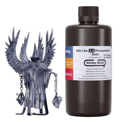 Фотополимерная смола для 3D-принтера ELEGOO ABS-образная 3.0, Smoky Black, 1 кг Превью 2