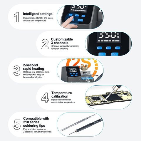 Паяльная станция Sunshine S3 210, цифровая, 60 Вт Превью 3
